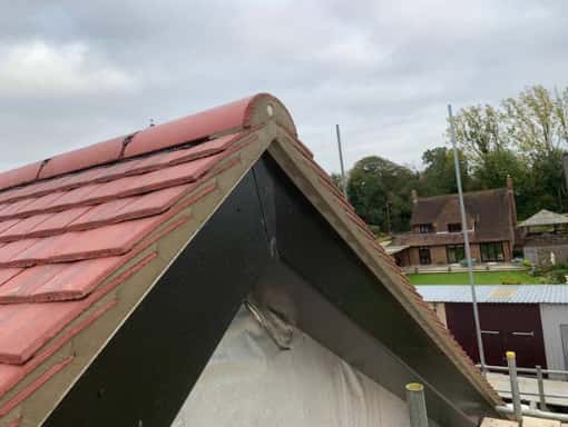 This is a photo of a gable end roof installed in Paddock Wood Kent. All works carried out by Paddock Wood Roofing