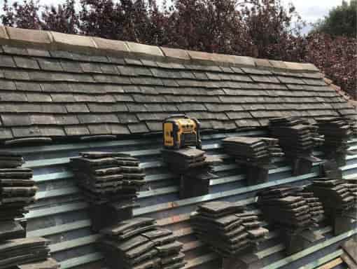 This is a photo of a roof being repaired in Paddock Wood Kent. All works carried out by Paddock Wood Roofing